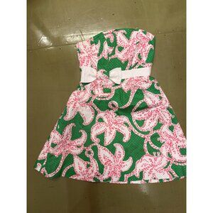 NWOT Lilly Pulitzer Amberly Twinkle Floral Pink Pattern Strapless Dress Sz 0